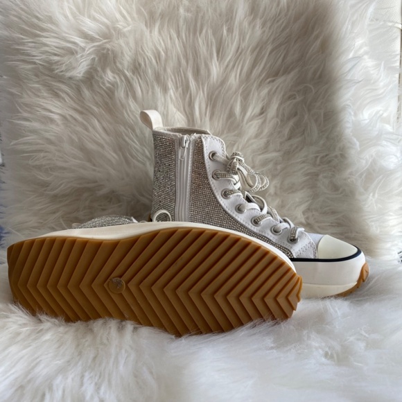 Shaft Rhinestone Embellished High Top Platform Sneakers - Picture 7 of 13